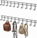 10 Hook 2 Pcs Bridle Hooks Tack Room Metal Wall Hangers Rack, Black