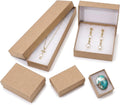 TheDisplayGuys 100 Cardboard Jewelry Gift Boxes with Inserts - Kraft Brown