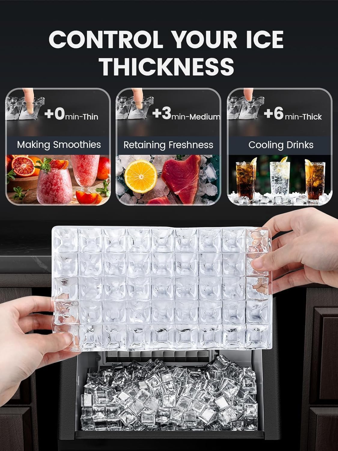 Commercial Ice Maker Machine,100lbs/24H,Silver