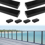 4Pack 4ft Black Aluminum Cable Railing Handrail Rectangular HL10