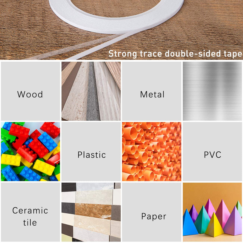 5 Rolls Double Sided Tape for Crafts Scrapbooking, 1/8" Thin Double Sided Adhesive Tape, 82Ft Per Roll