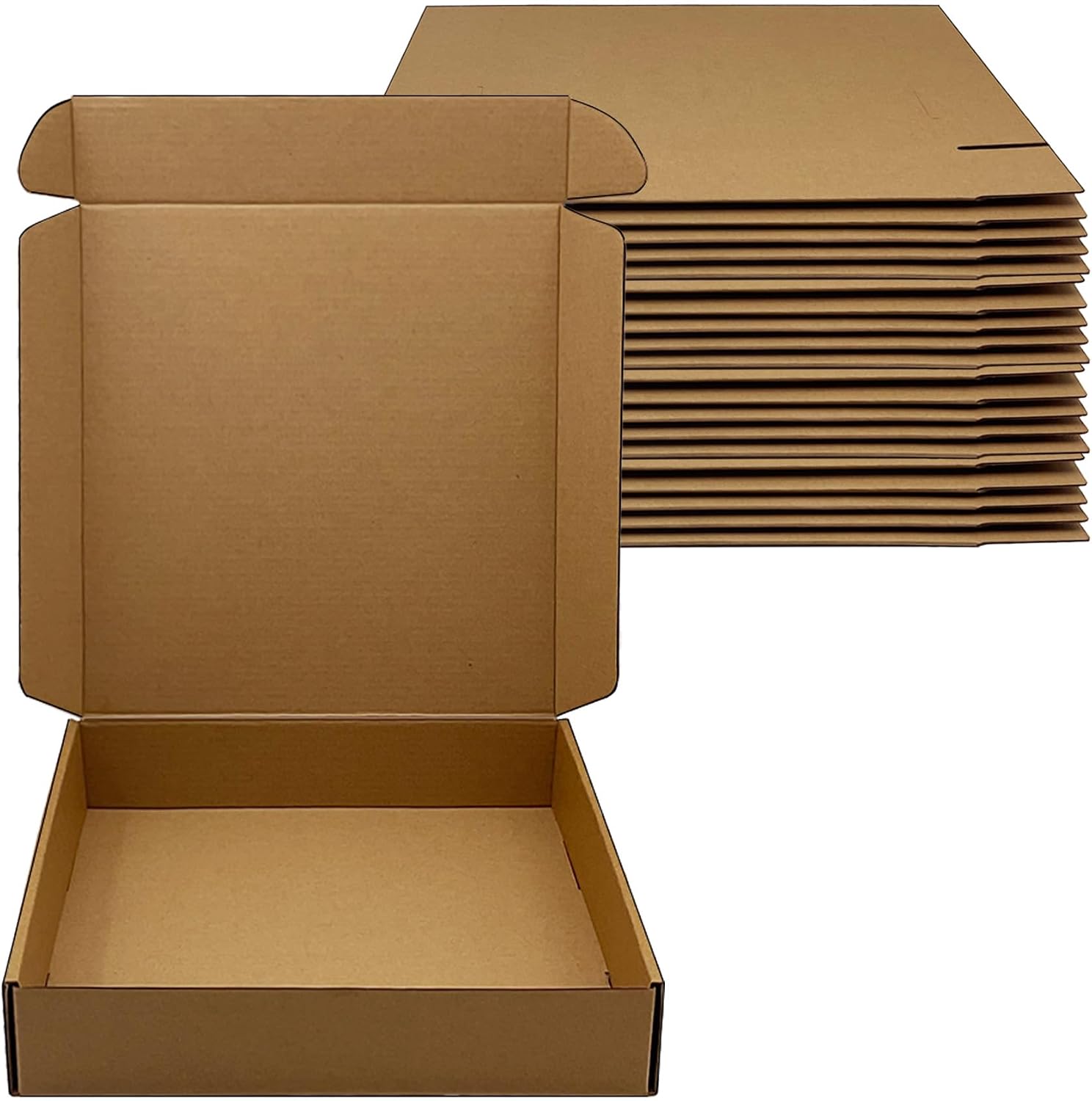 10x10x2 inches Shipping Boxes Set of 20, Brown Corrugated Cardboard Mailers | Mailer Boxes for Small Business