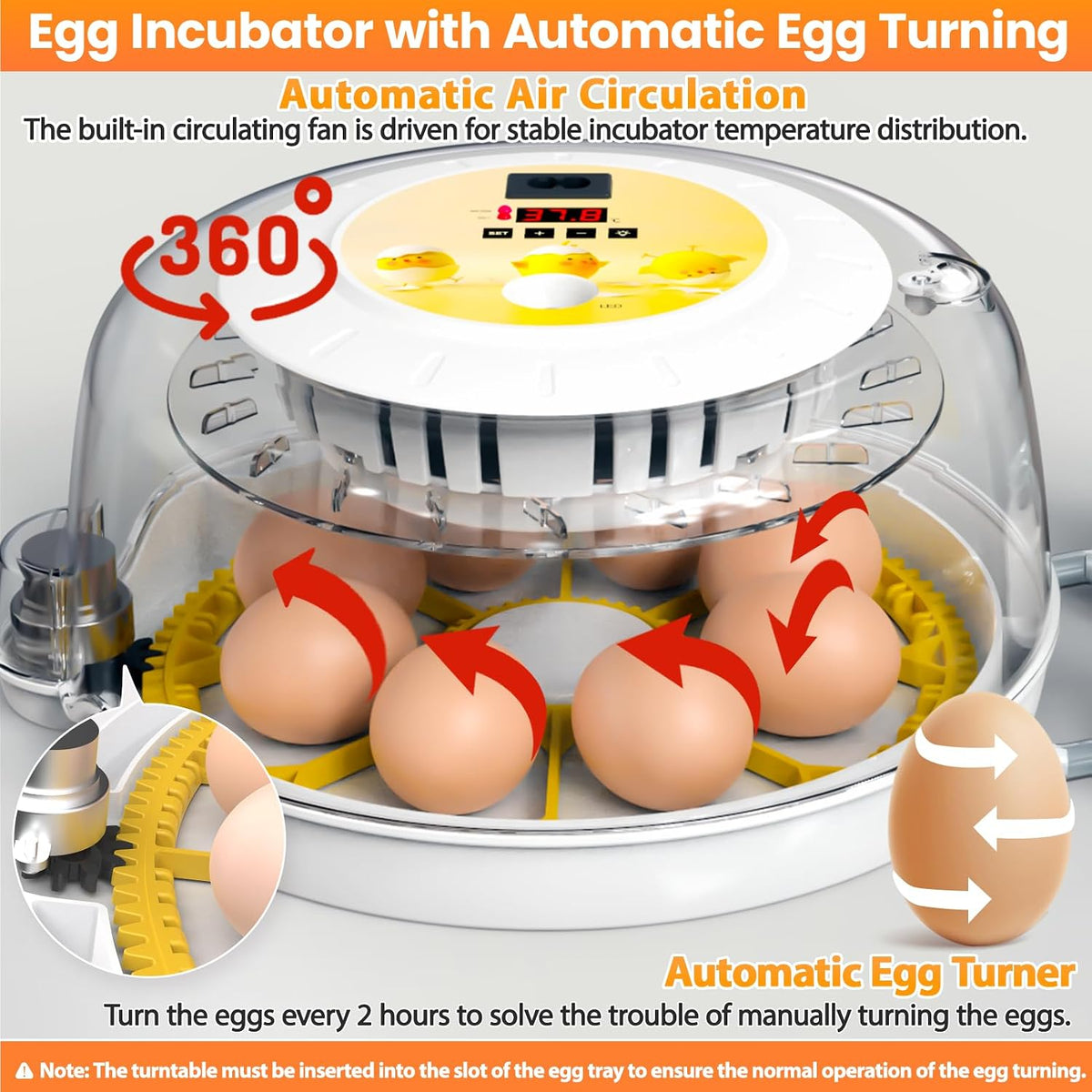 Egg Incubators for Hatching Eggs with Automatic Egg Turner, 8 Incubator for Chicken Eggs with Egg Candler for