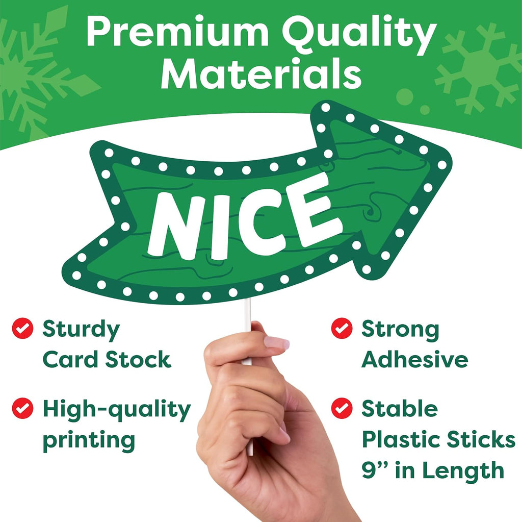 Christmas Photo Booth Props 38pc Set - Christmas Party Decorations, Party Favors, Games & Supplies for Kids Adults