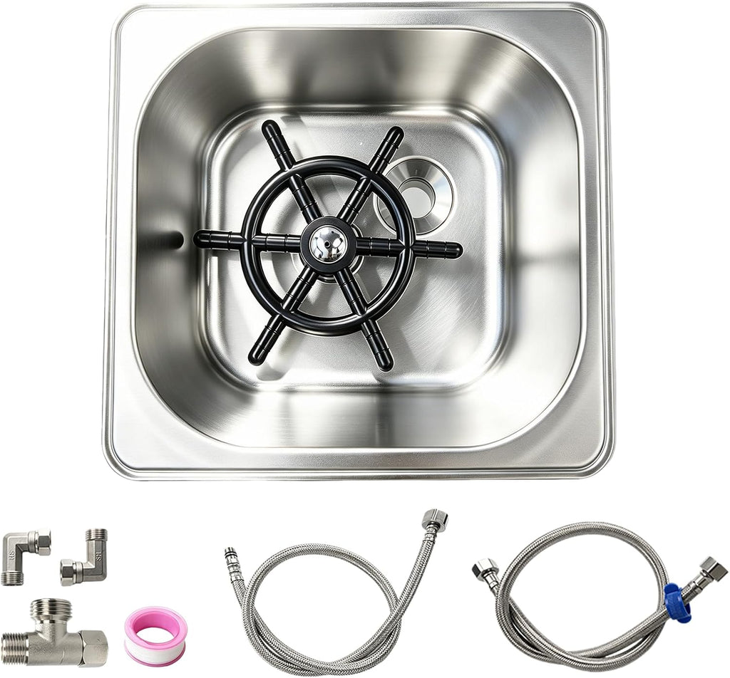 Pitcher Rinser & Glass Rinser for Kitchen Sink, 6.3" x 6.7" x 2.7"
