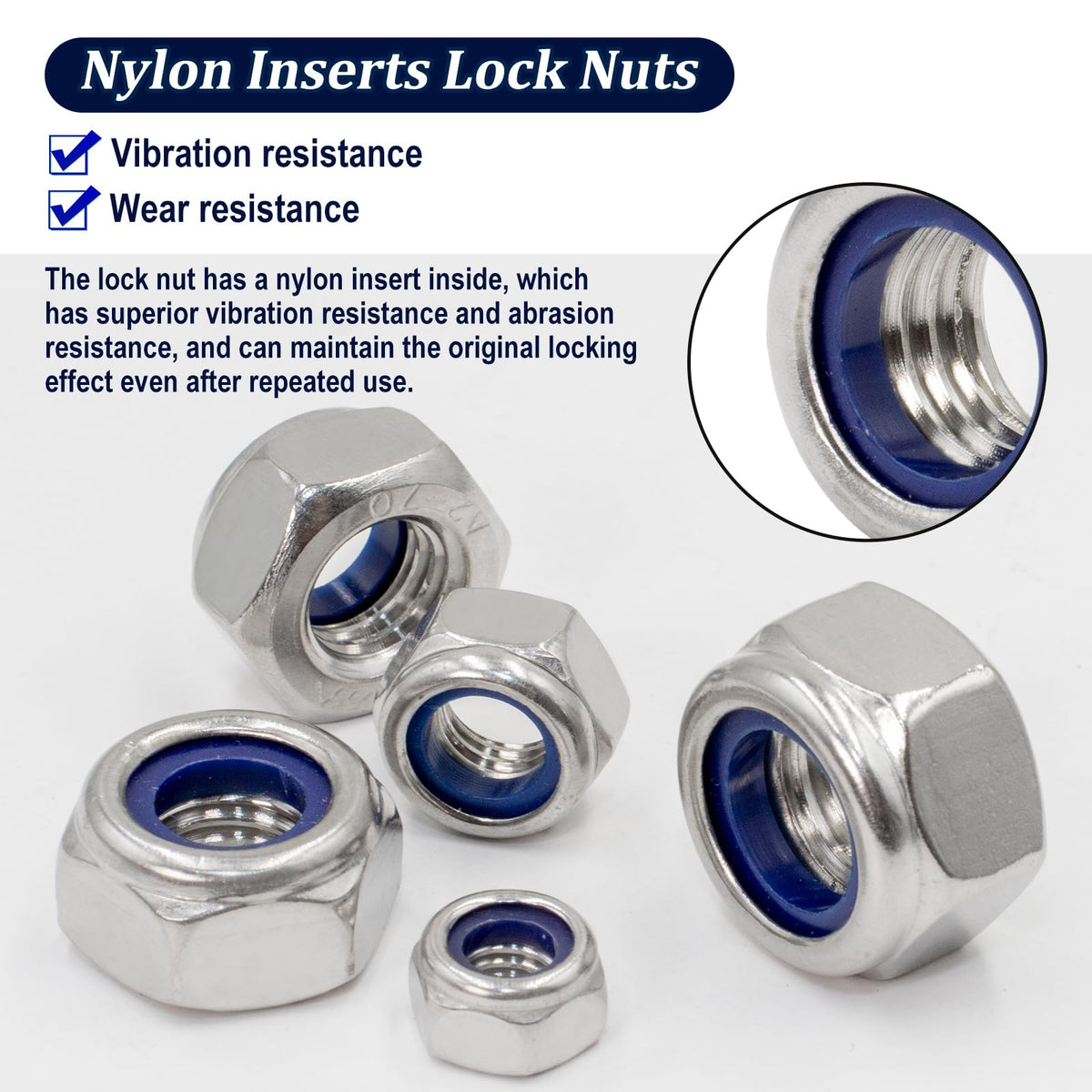 360Pcs Metric Hex Nut & Lock Nuts Assortment Kit (M3-M12) Hardware Nut