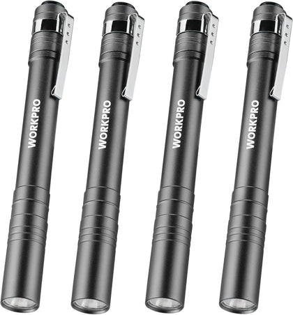 LED Pen Light, Aluminum Pen Flashlights, Pocket Flashlight with Clip for Inspection, Emergency, Everyday, 2AAA