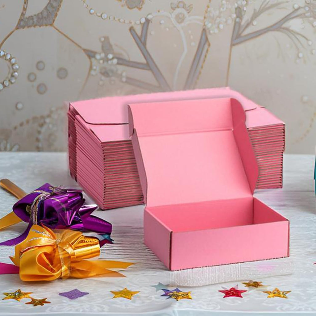 Pink Shipping Boxes 10x8x3 Inches, 20 Pack