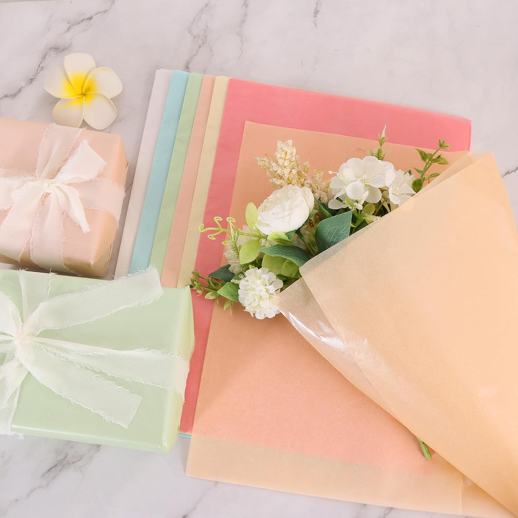 70 Sheets Pastel Metallic Glitter Tissue Paper Bulk for Gift Wrap