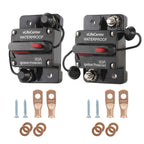 Elifecenter 80A Amp Circuit Breaker with Manual Reset 12V-48V DC Two Sets
