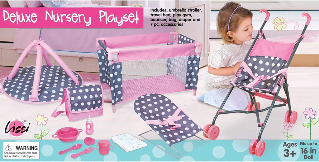 5 Piece Doll Deluxe Nursery Play Set with Accessories