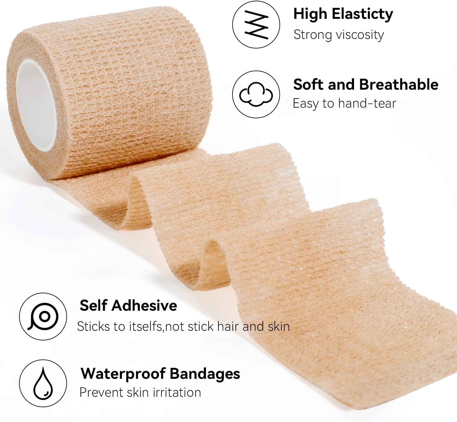 Self Adhesive Bandage Wrap,Bandage Tape,Medical Tape,Vet Tape | Athletic Tape Gauze,for First Aid,Sports, Wrist