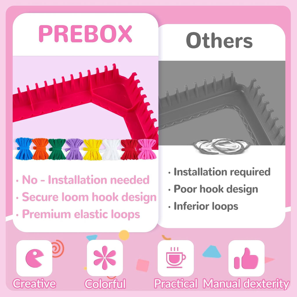 Weaving Loom Kit Toys for Kids and Adults, Potholder Loops Crafts for Girls Ages 6 7 8 9 10 11 12, 7" Pot Holder Loom