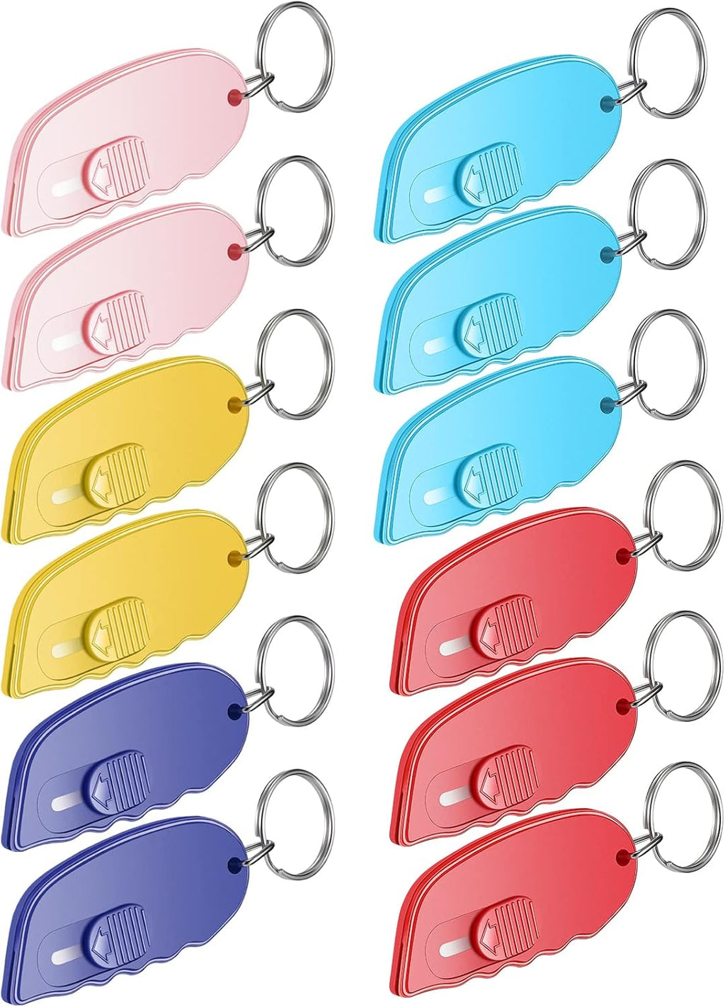 12 Pack Mini Keychain Box Cutter Portable Pocket,Classical Color