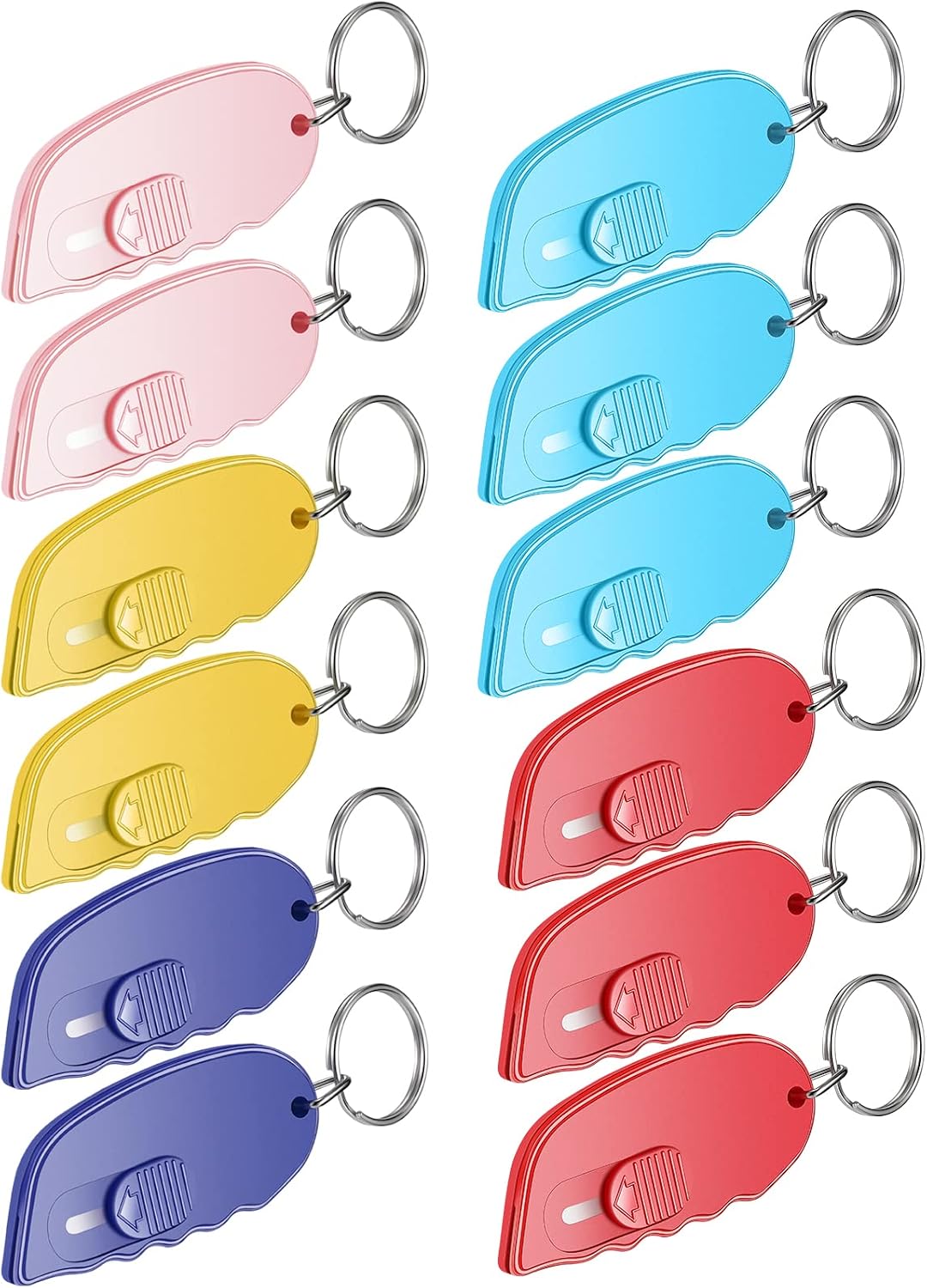 12 Pack Mini Keychain Box Cutter Portable Pocket,Classical Color
