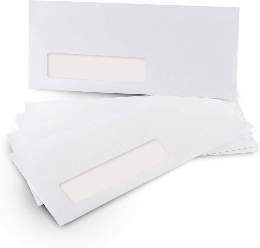 #10 Window Envelopes, Gummed Closure Envelopes 10, 500 Ct