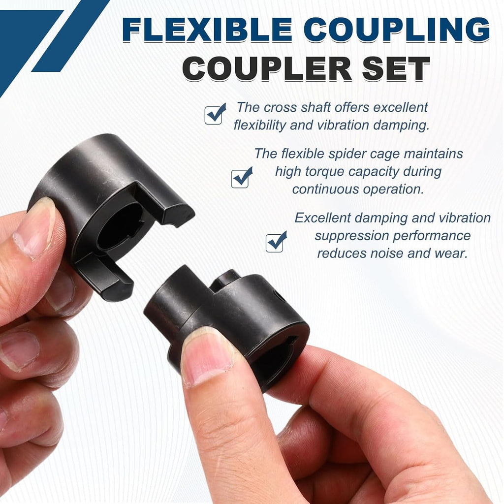 MECCANIXITY Flexible Coupling Coupler Set 15/32" to 15/32" L050 L-Jaw