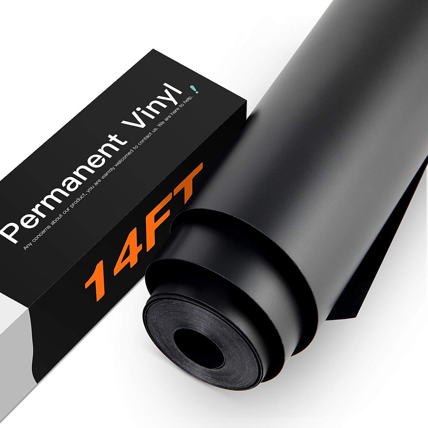 Matte Black Permanent Vinyl Roll, 12" x14FT, for Car Decals & Signs | Waterproof, Easy to Weed & Cut, Compatible with