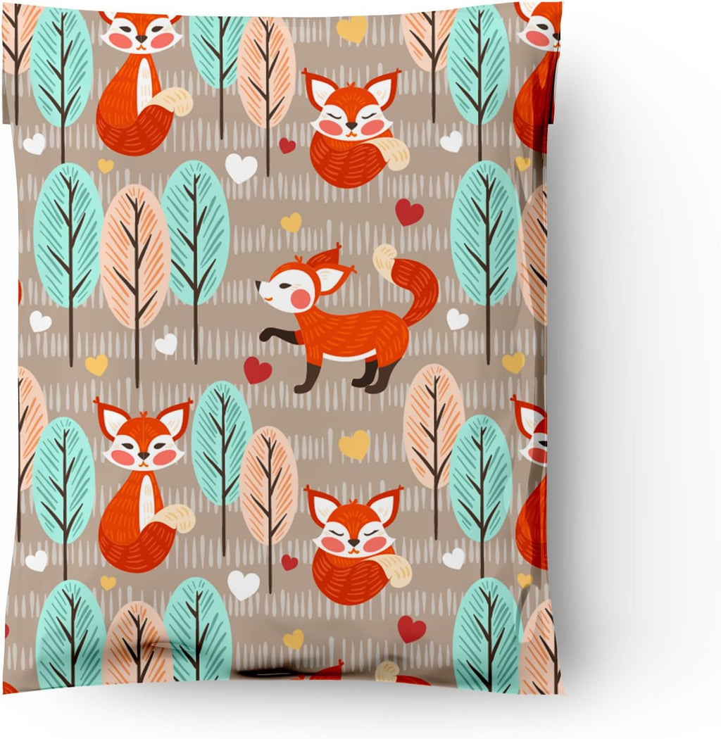 10x13 (100) Fox Designer Poly Mailers Shipping Envelopes Premium Printed Bag