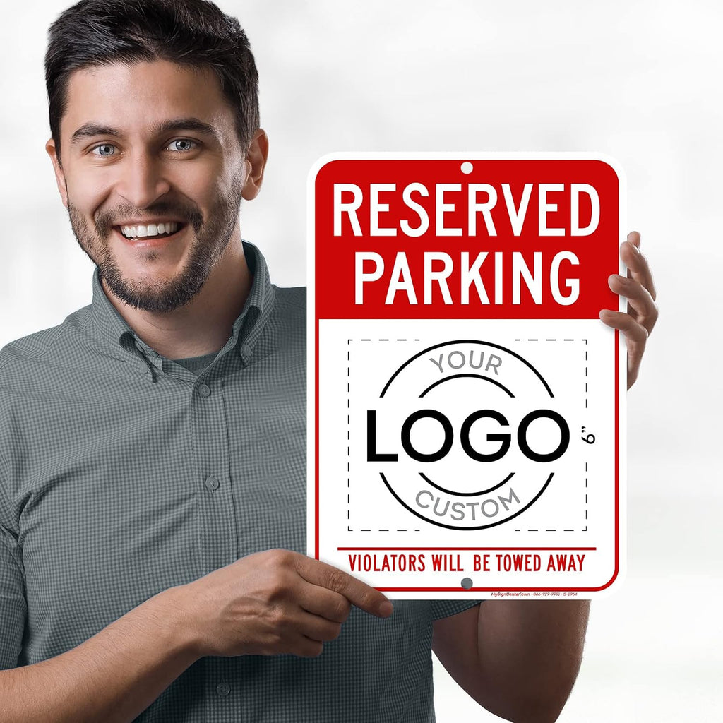 Reserved Parking Sign, Custom Parking Signs for Business, Violators Will Be Towed Away, 10x14 Inches, Rust Free .040