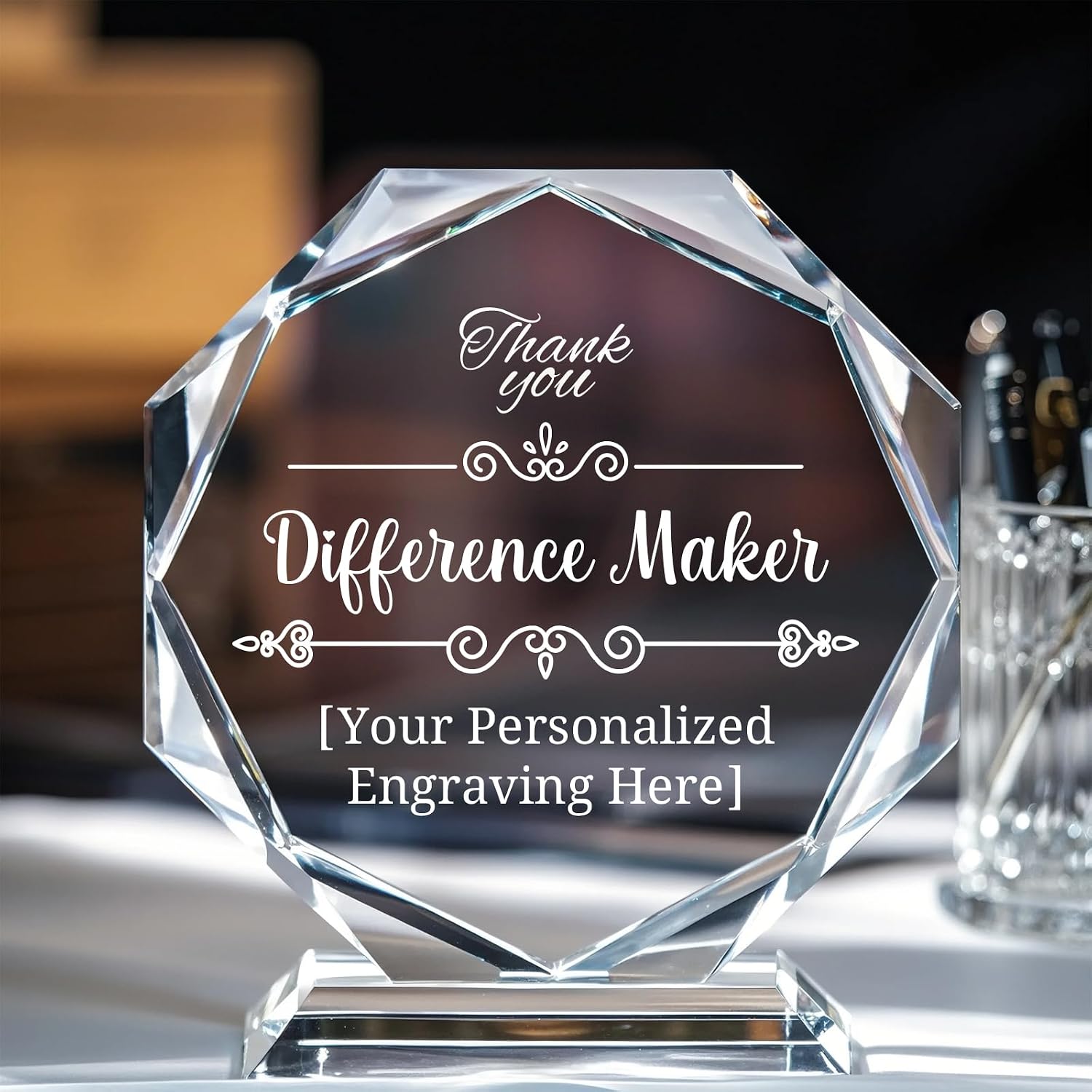 Personalized Crystal Trophy Award – Custom Awards and Trophies for Employees, Coworkers, Boss – Retirement, Farewell
