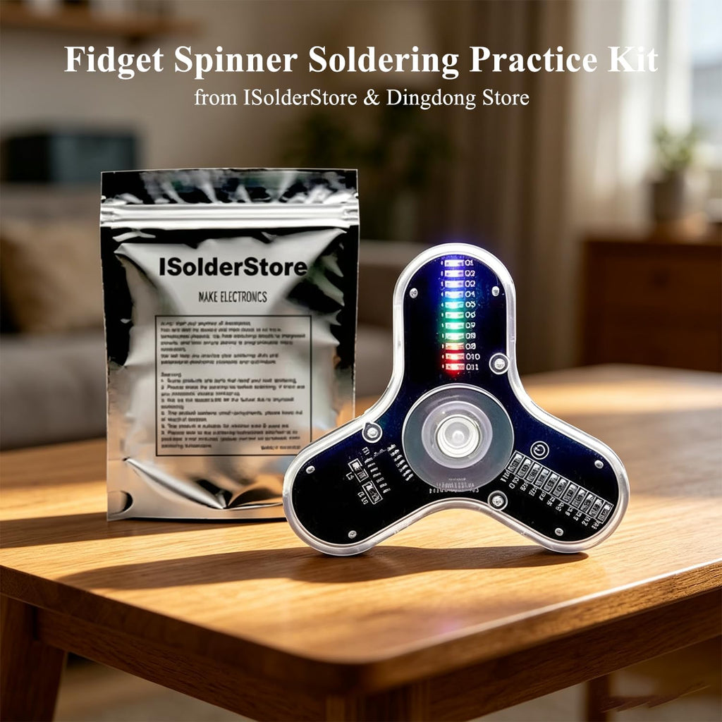 Soldering Practice Kit 3 Leaves Fidget Spinner Soldering Project Electronics Kit LED Flashing Light DIY Electronic