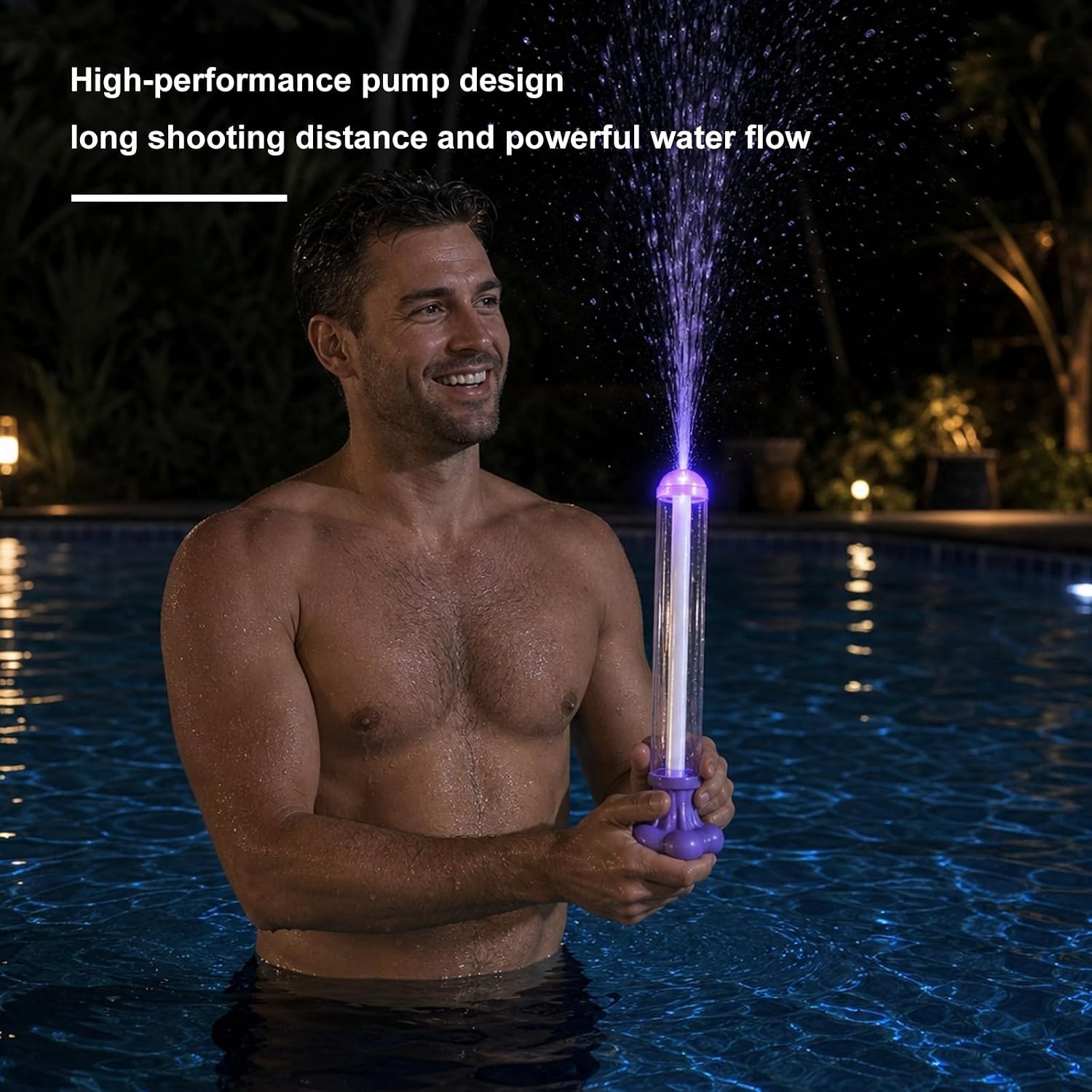 LED Light Up Firework Water Blaster – Magic Spray Soaker Toy with Colorful Lights, Pops Like Fireworks, Perfect for