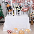 White Sequin Tablecloth, Glitter Table Cover 60x102 Inch Rectangle