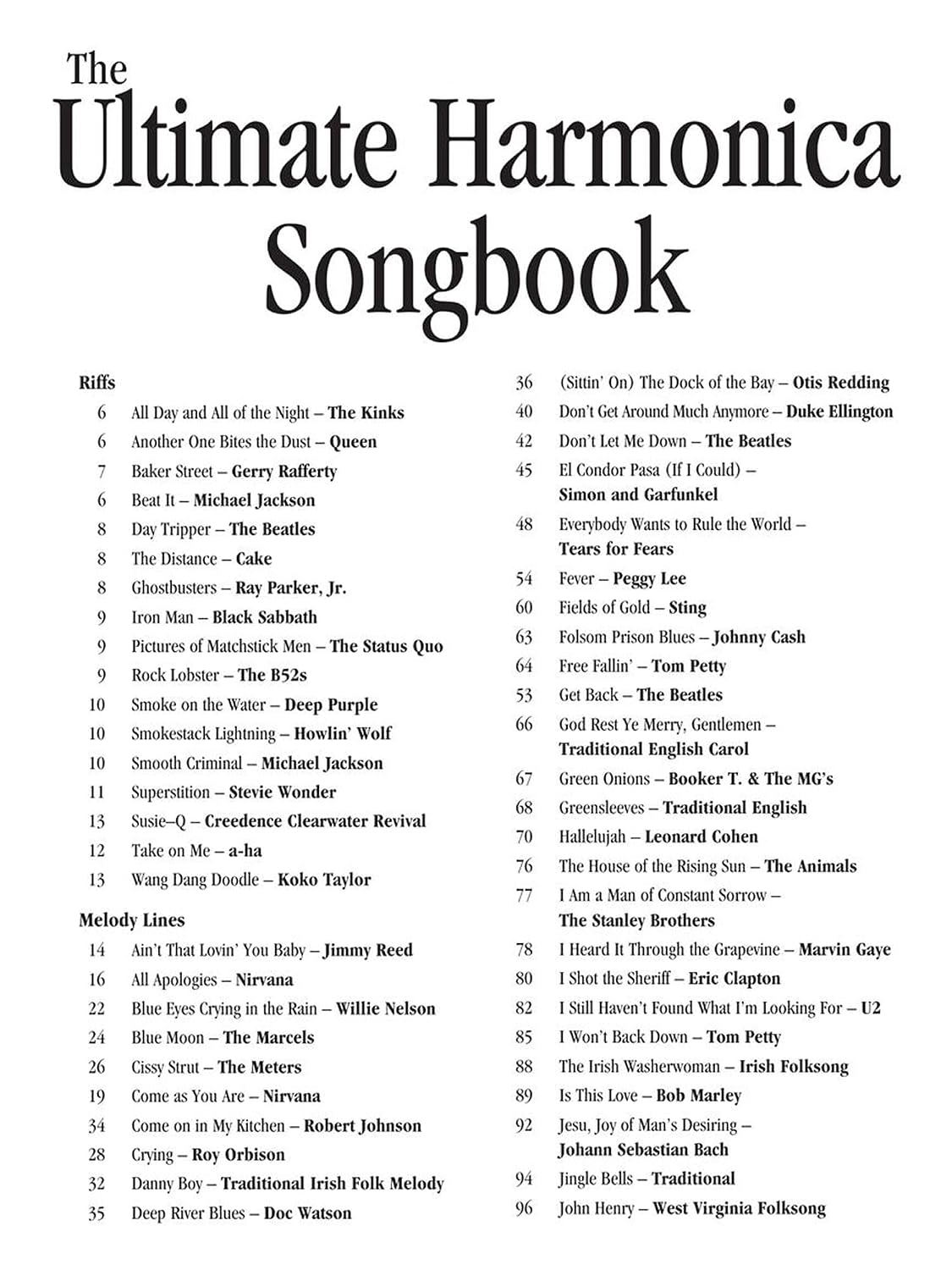 The Ultimate Harmonica Songbook Sheet Music for Beginners and Advanced Players | 114 Songs in Blues, Rock, Pop and