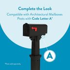 Parsons Post Mount Mailbox, Black, Medium | Durable plastic build with weather-resistant outdoor construction. USPS