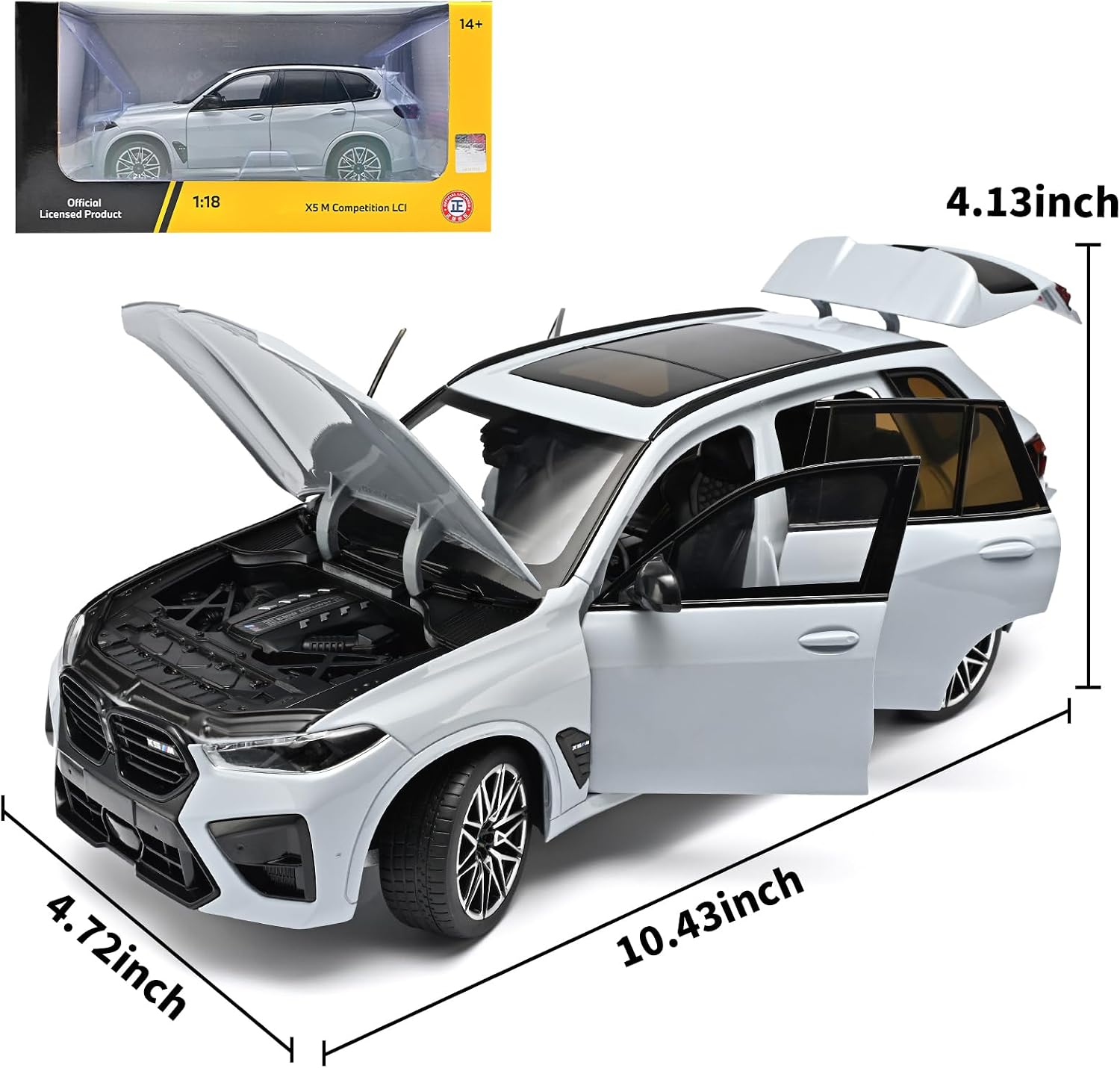 1/18 Scale Diecast Car, Compatible with BMW X5M Model Diecast Car | Official Authentic Large Alloy Model Car Kit for