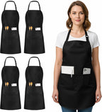Bib Aprons 4 Pack Adjustable With 2 Pockets