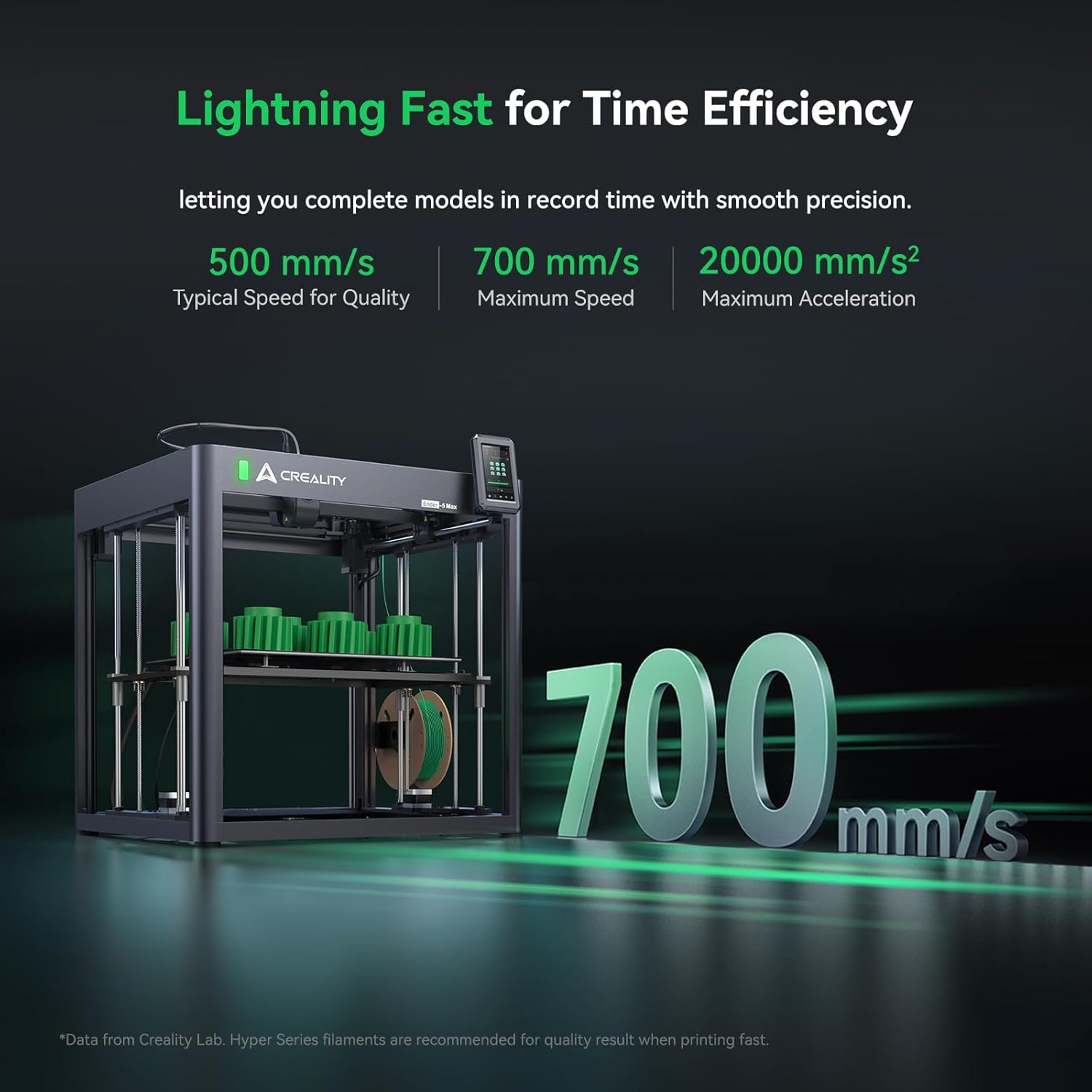 Ender 5 Max 3D Printer 400×400×400mm Large Build Volume, 700mm/s Fast Printing Speed, 64-Point Auto Leveling