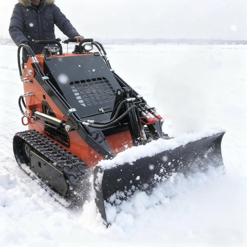 Mini Skid Steer Loader Stand-On Compact Track Loader Front Bucket Loader with All Terrain Track System for Digging