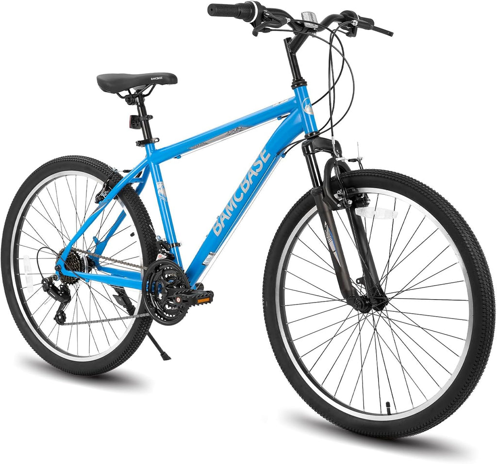 27.5 Inch Mountain Bike, Mens Womens MTB with 21 Speeds, High-Tensile Steel Frame, V Brake, Hardtail Bicycle for