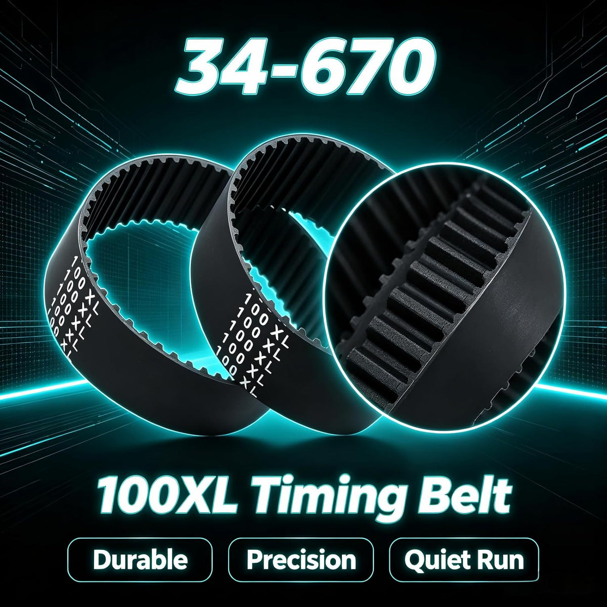 34–670 34–674 34-625 50T 100XL Timing Belt for Delta Table Saw(2PCS)