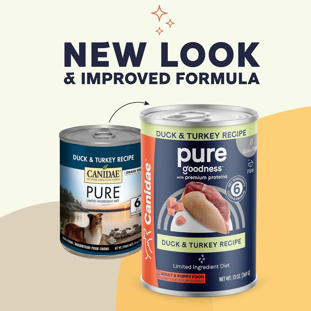 Pure Goodness Wet Dog Food, Duck & Turkey, 13 oz, 12 Pack