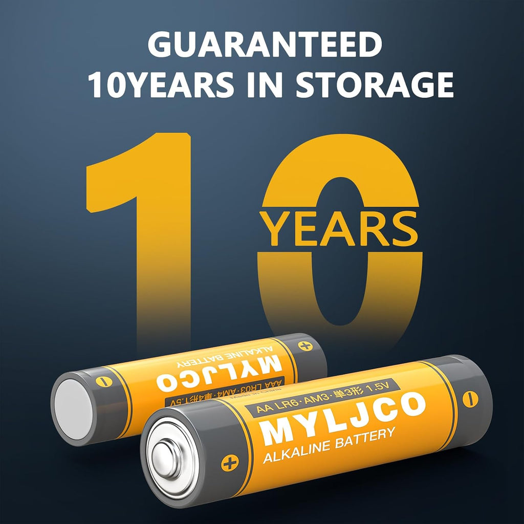 Upgraded 48 Count-AA & AAA High-Performance Alkaline Batteries Value Pack | Combo Pack Contains 24 Double AA