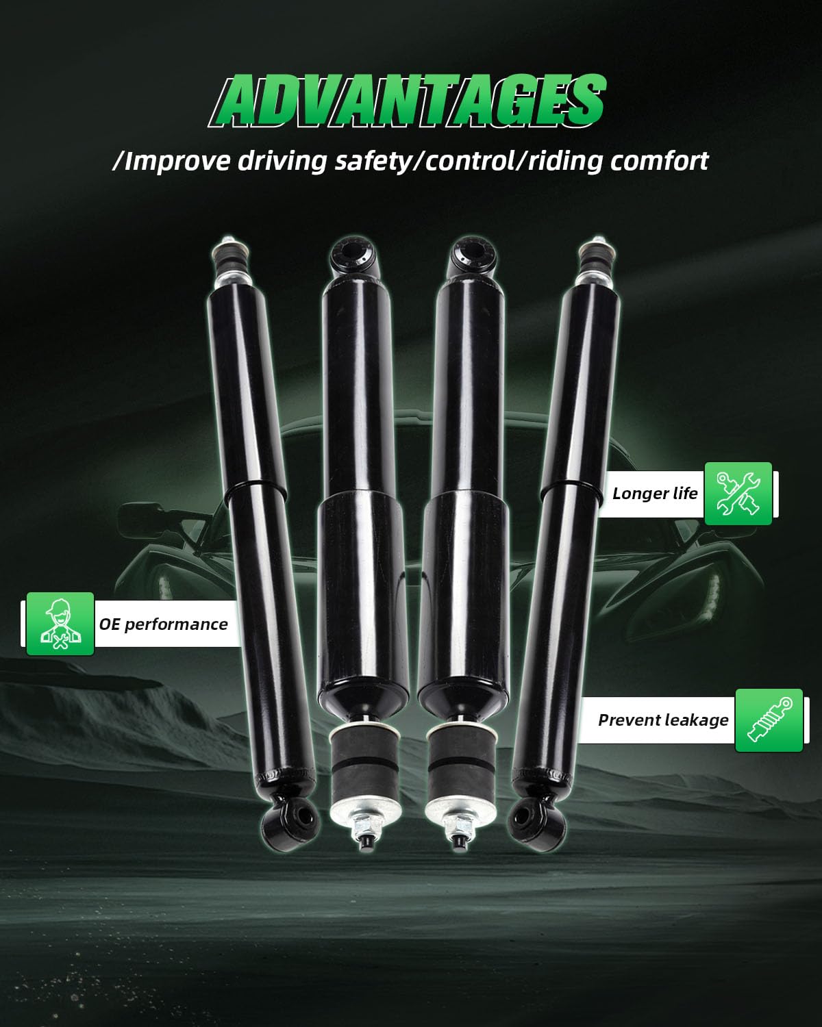 SCITOO Front Rear 4pcs Shocks for Ford E-350 Super Duty Shock Absorbers