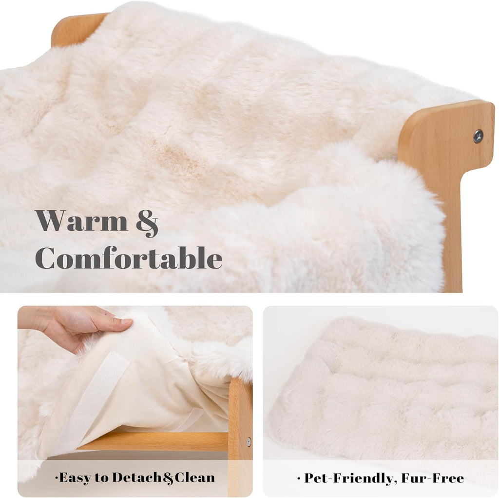 Elevated Cat Couch Bed Wooden Raised Kitty Sofa Lounge Chair