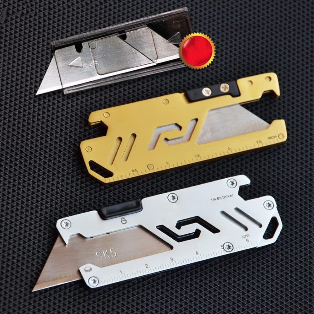 Stainless Steel Pocket Utility Knife, Portable EDC Retractable Box Cutter