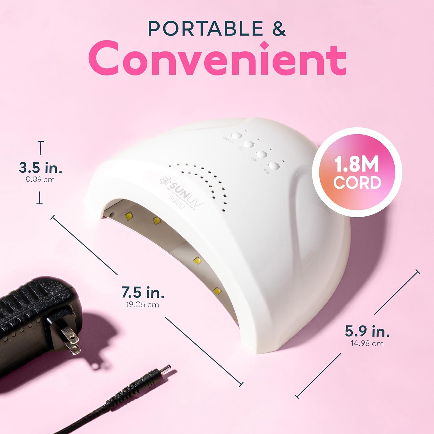 UV LED Nail Lamp, Gel Light for Nail Polish UV Dryer SUNONE White | Professional Fast Curing Lamp for All Gel