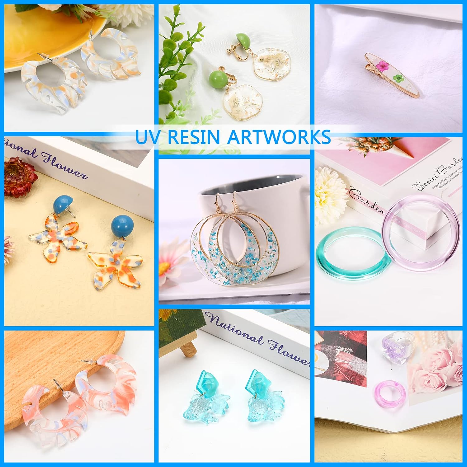 UV Resin 300g - Upgraded UV Resin Kit, Hard Type Crystal Clear Ultraviolet Curing UV Epoxy Resin for Craft Jewelry
