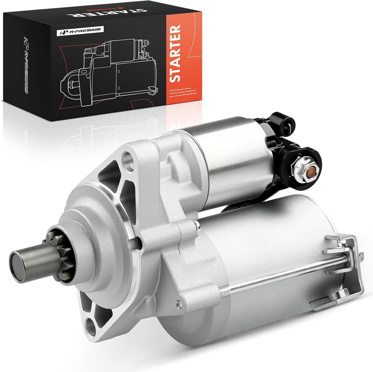 A-Premium Starter Motor, 12V 1.2KW 9 Teeth Clockwise, Compatible with Honda