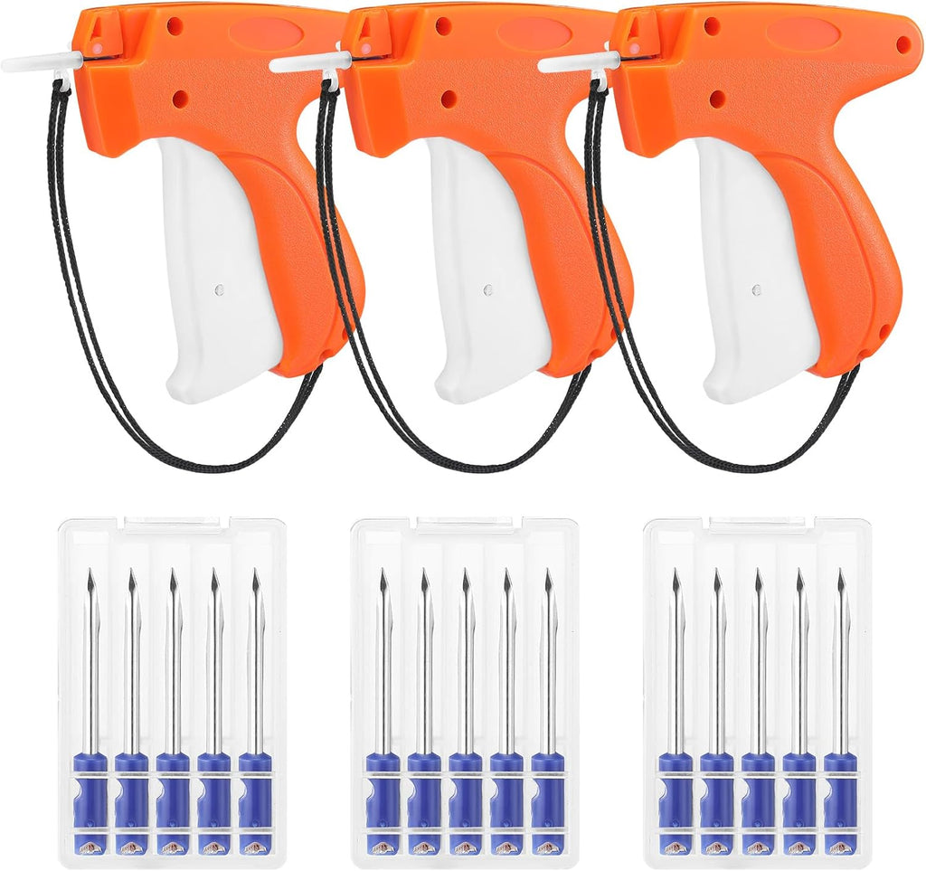 3 Pcs Tagging Gun Applicator with 15 Steel Needles,Orange