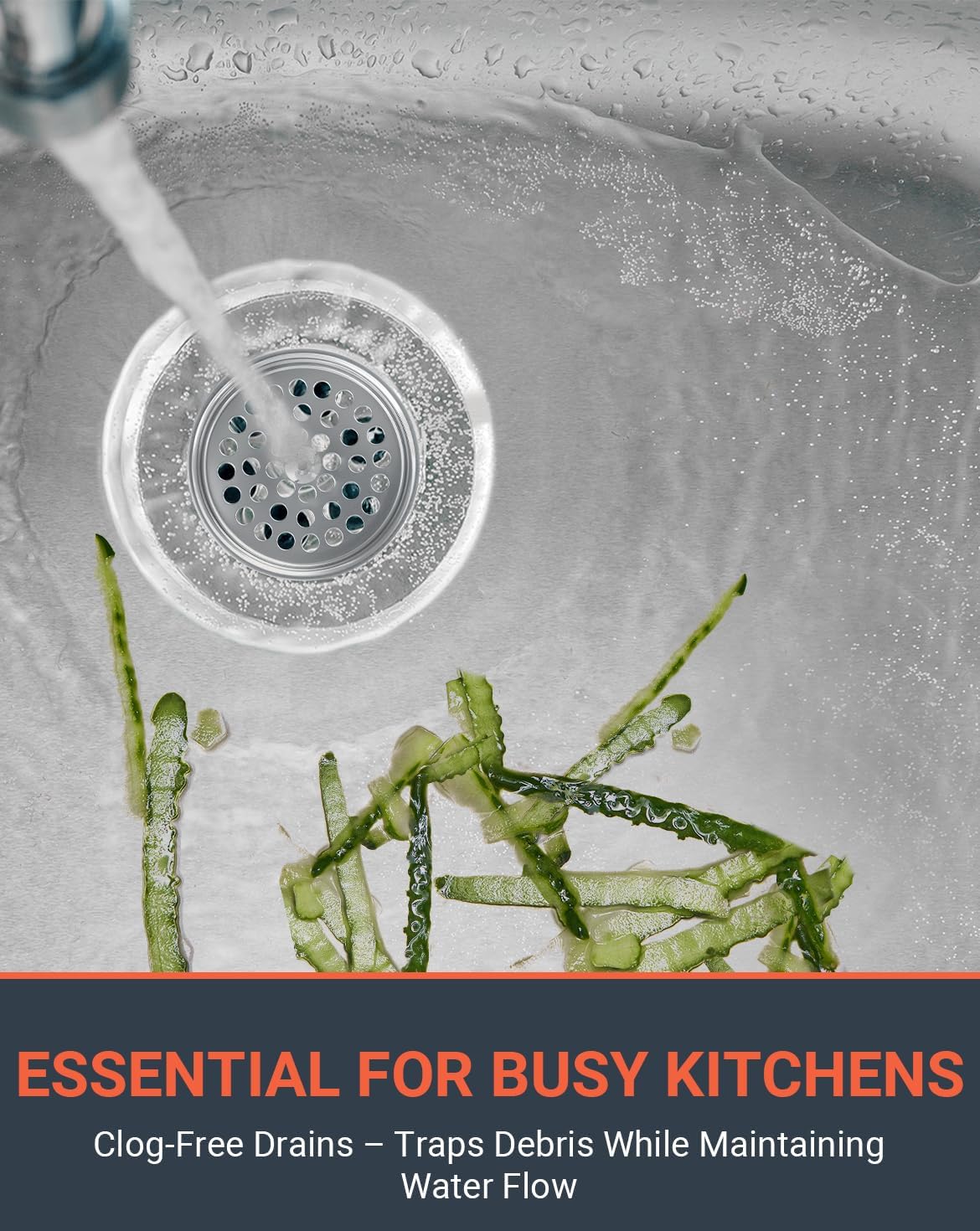 3-1/2" Garbage Disposal Strainer, Commercial Sink Basket (3-Pack)