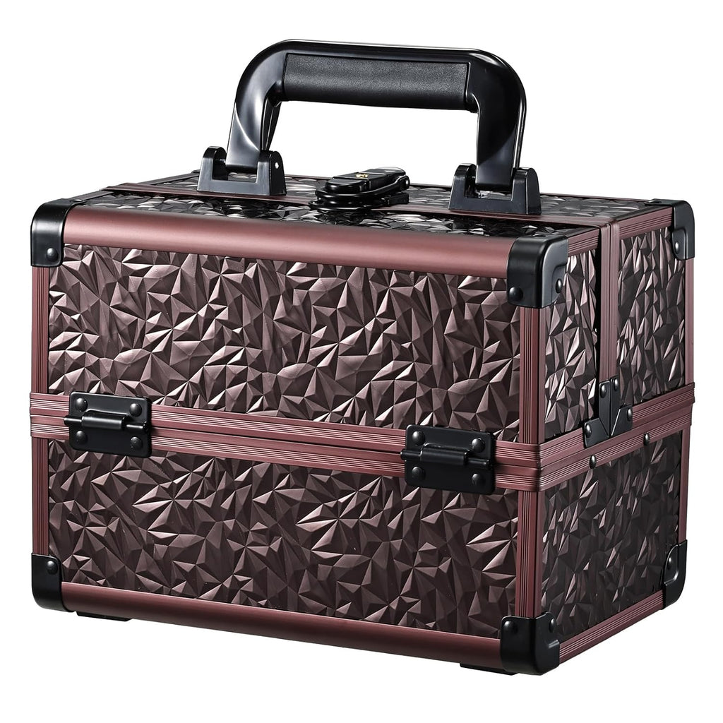 Makeup Case Organizer Makeup Box Cosmetic Train Case with Mirror