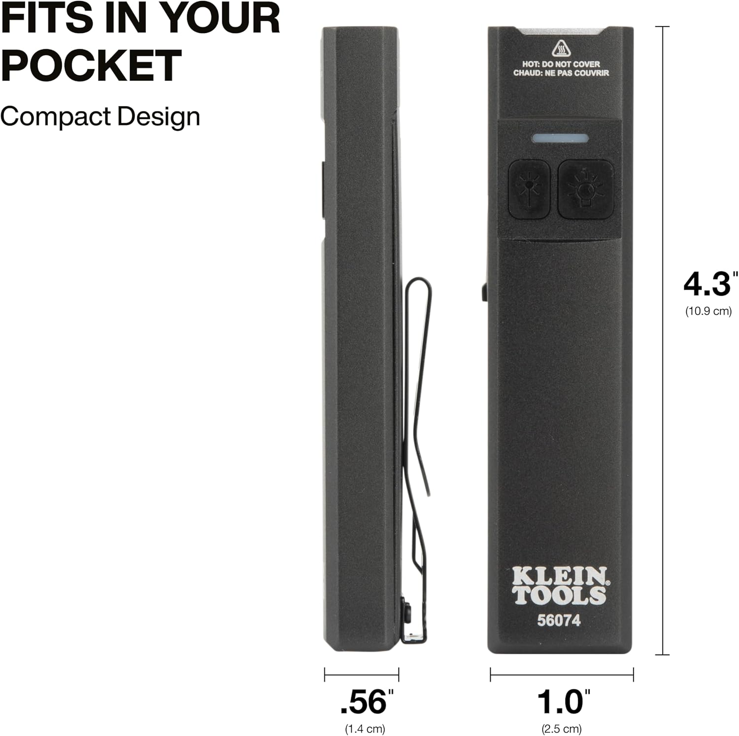 KLEIN TOOLS 56074 EDC Pocket Flashlight with Green Laser, Three Brightness Modes up to 1000 Lumens with Turbo Mode