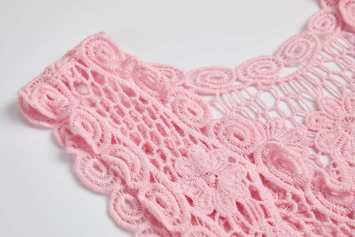 Girls Crochet Vest Cardigan with Fringe V-Neck Sleeveless Boho Vest Hollow Out Cardigan