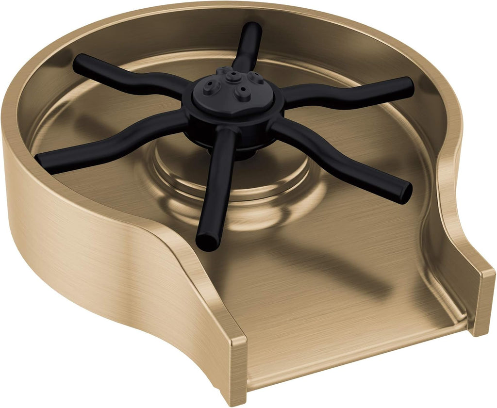 Brushed Gold Metal Glass Rinser for Kitchen Sink, Cup Washer for Sink, Bottle Washer, Champagne Bronze GR250-CZ